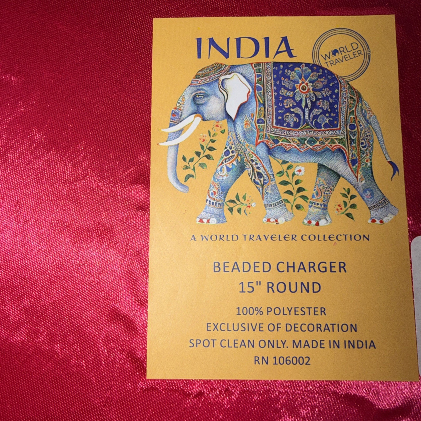 Bright Pink Gold Abstract Beaded Placemat Charger New 15" Floral gallery