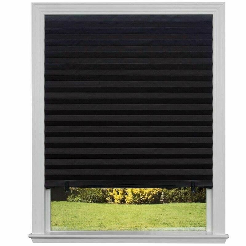72'' Paper Pleated Shade Window Blind Sun UV Half Blackout Blind Roller Decor gallery