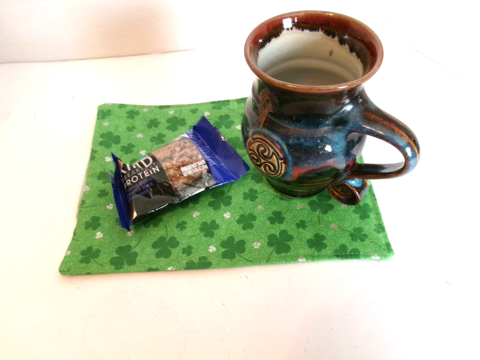 St. Patrick's Day Reversible Quilted Snack Mat Mug Rug Set of 2~ Handmade gallery