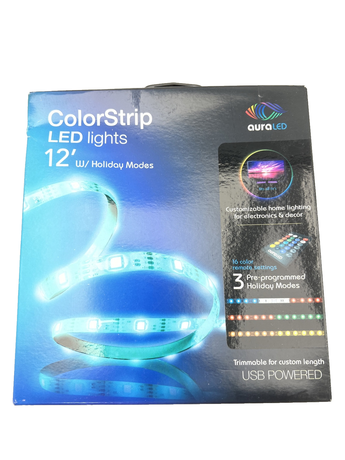 ColorStrip Led Light USB Powered Peel and Stick Holiday Modes 12 Foot 2-Pack! gallery