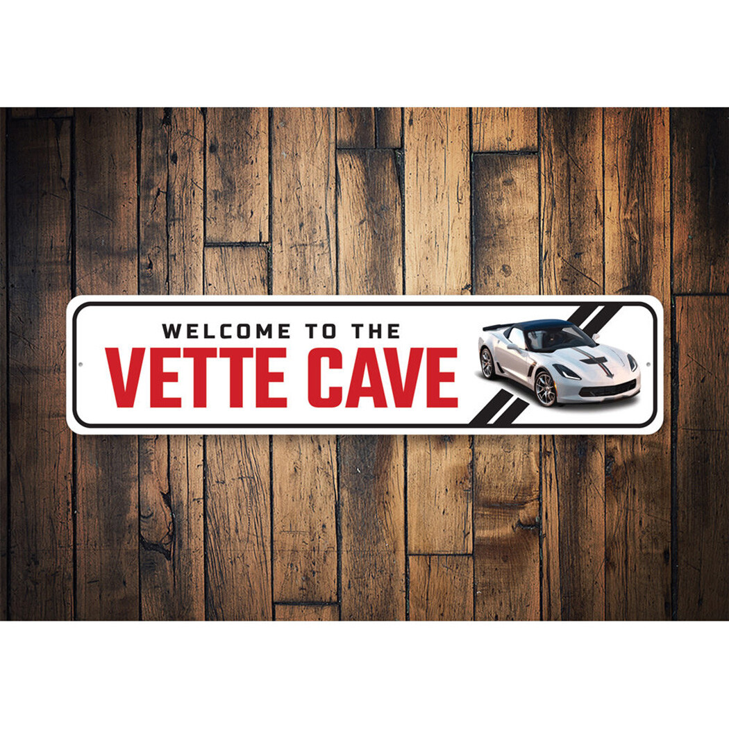 Vette Cave Chevy Corvette Metal Sign Chevrolet Automotive Car Man Sports gallery