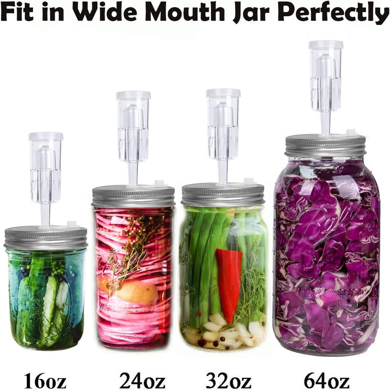 Fermentation Lids, 6 Set Fermentation Kit for Wide Mouth Jars, 6 Stainless Steel gallery