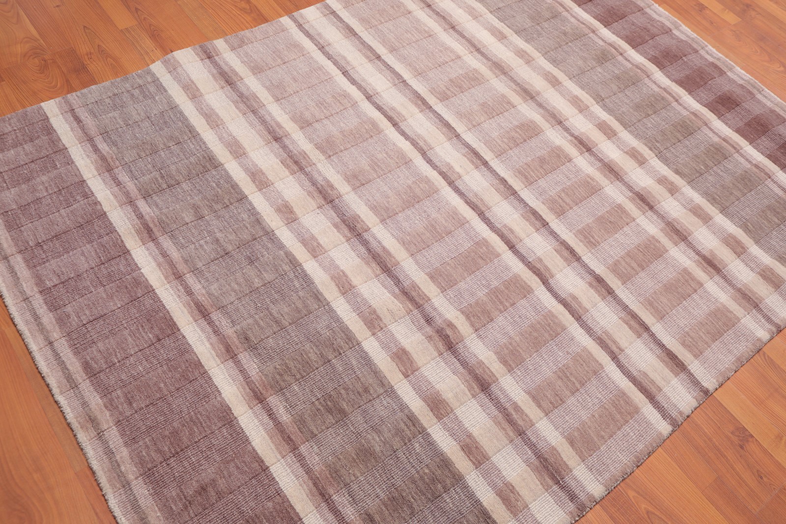 5' x 7' Handmade 100% Wool Loop & Cut Pile Area Rug 5x7 Contemporary Beige gallery