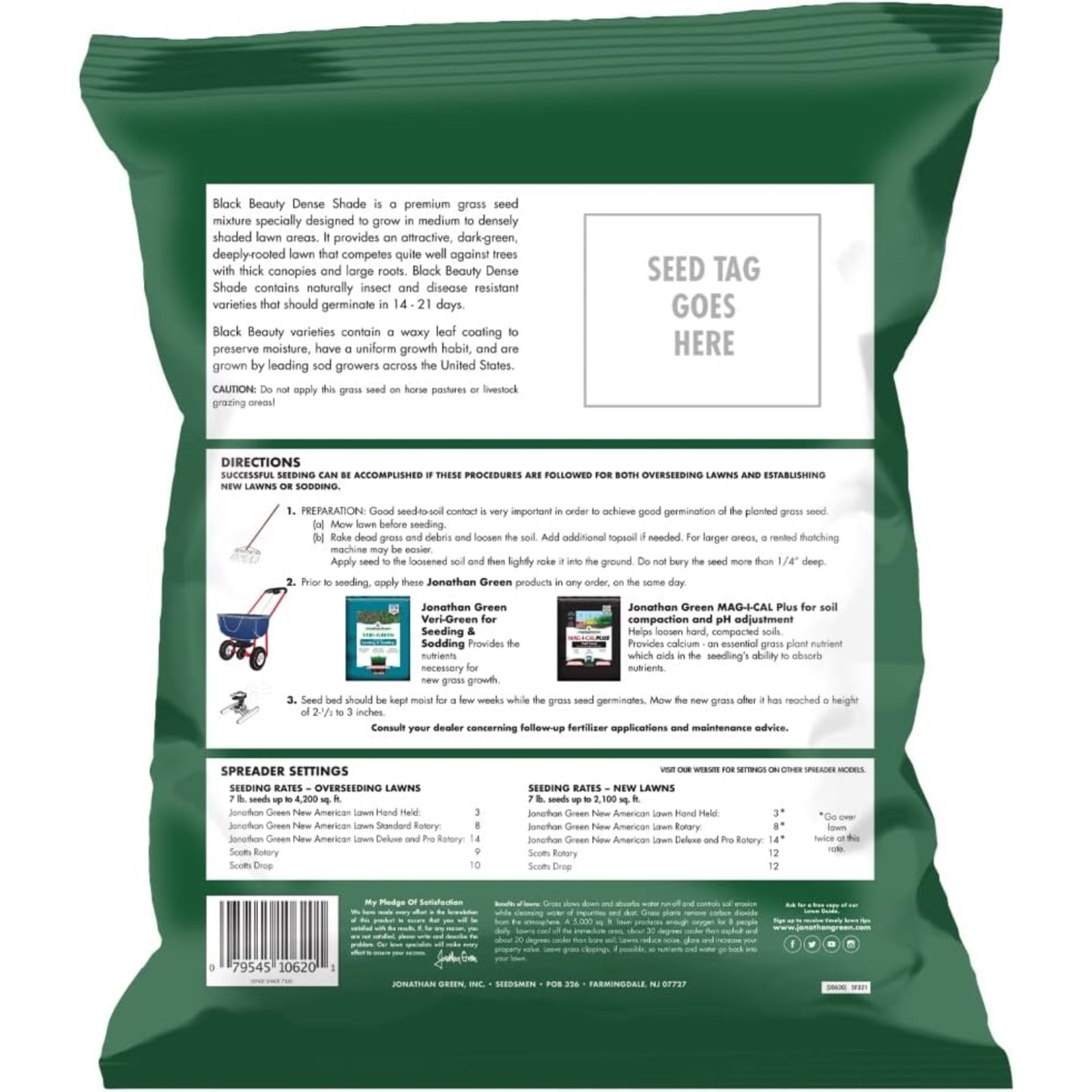 Jonathan Green (#10620) Black Beauty Dense Shade Grass Seed Mix, 7lb bag gallery