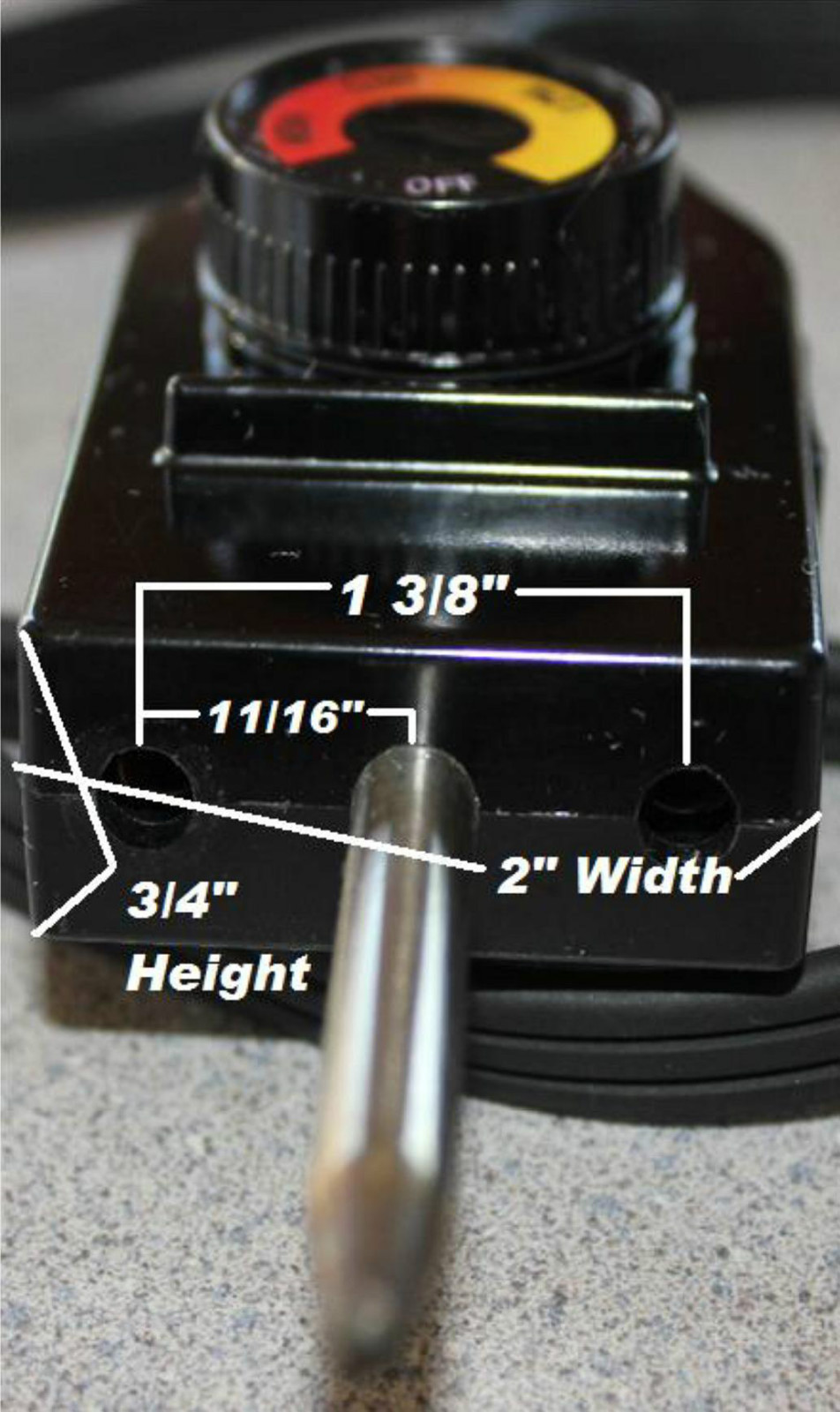ADJUSTABLE THERMOSTAT CORD CONTROLLER ONLY FOR ELECTRIC SMOKER GRILL ELEMENT gallery