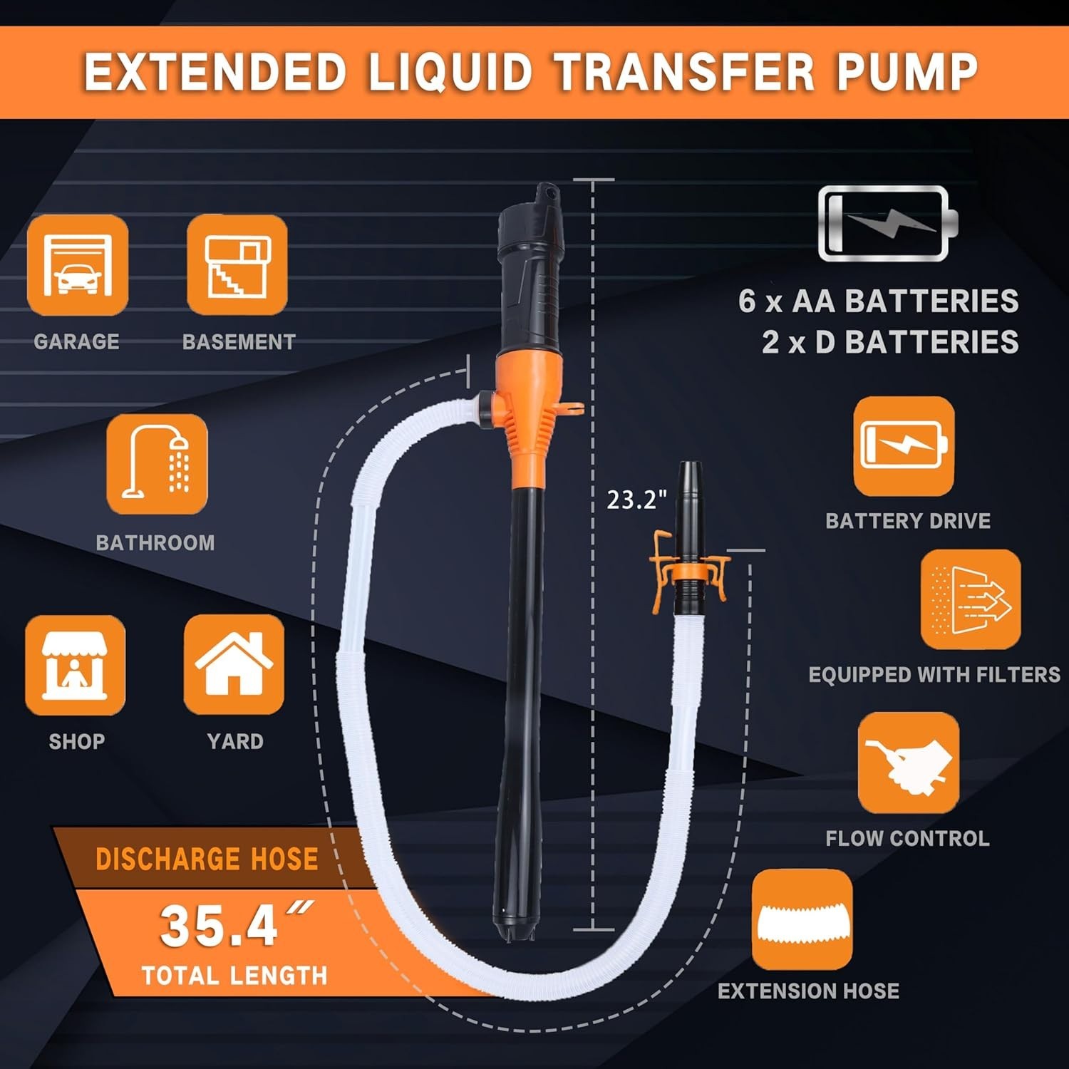Portable Electric Transfer Pump Battery Operated Fuel Water Gas Siphon gallery