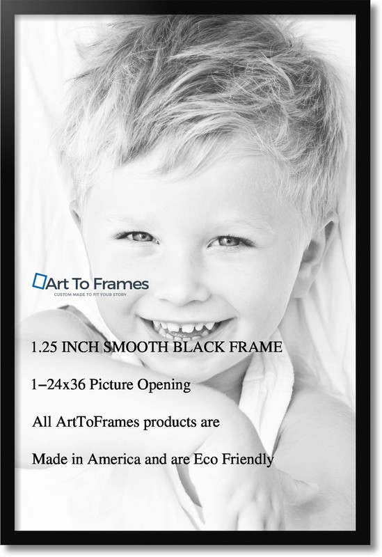 ArtToFrames 1.25" Custom Poster Frame Smooth Black 4267 Large gallery