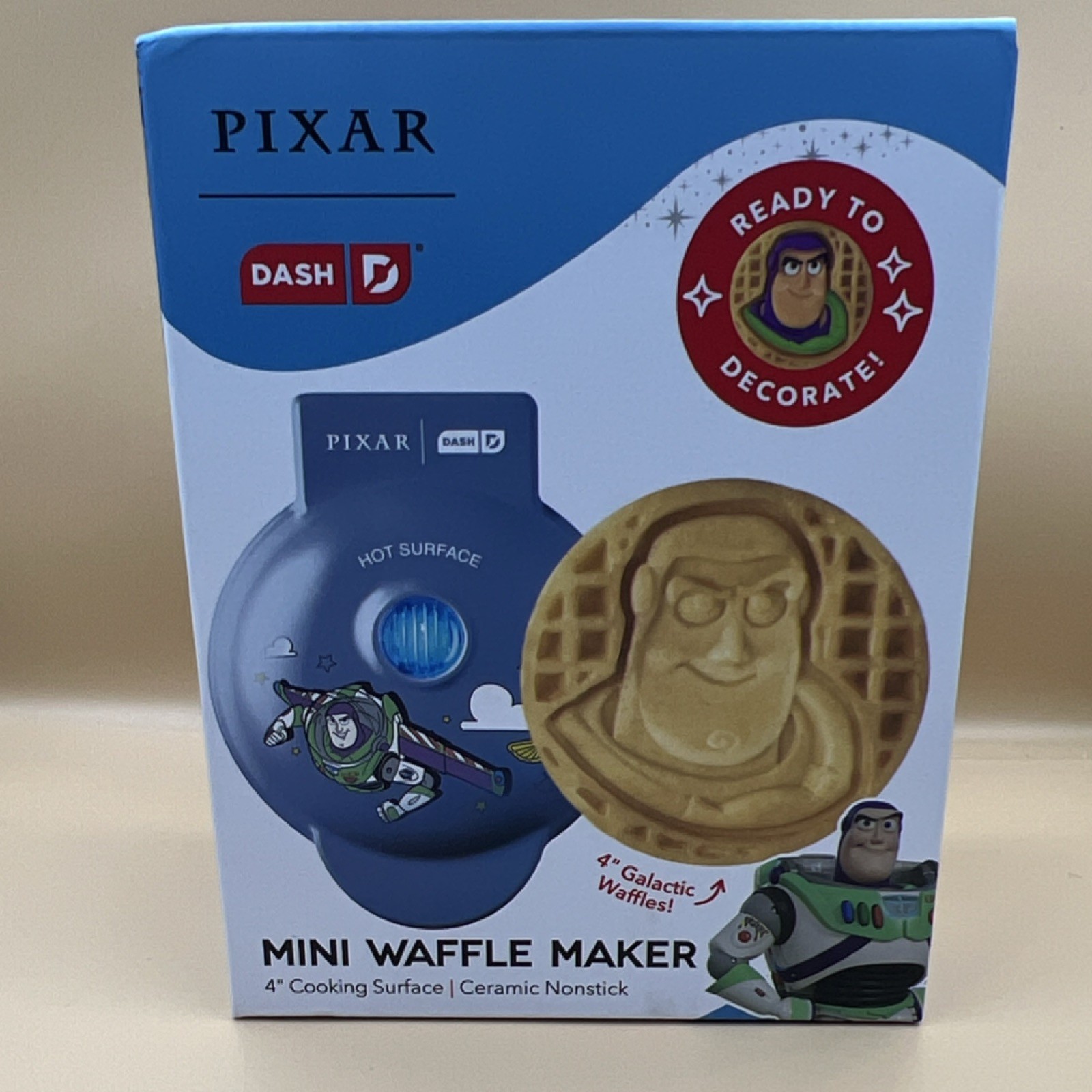DASH Pixar Toy Story Buzz Lightyear Ceramic Mini Waffle Maker 4" Blue Recipes gallery