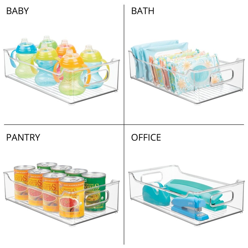 mDesign Wide Plastic Kitchen Storage Container Bins with Handles -Organization gallery