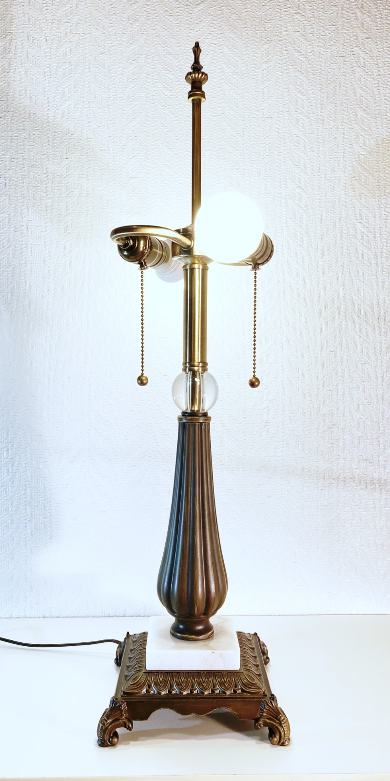 Marble Tiffany Lamp Base With Glass Orb-Replacement Base Only-2 Light, 25-1/2" H gallery