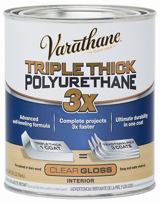 Varathane 284470 Triple Thick Polyurethane Wood Finish, Gloss, Qt. - Quantity 1 gallery