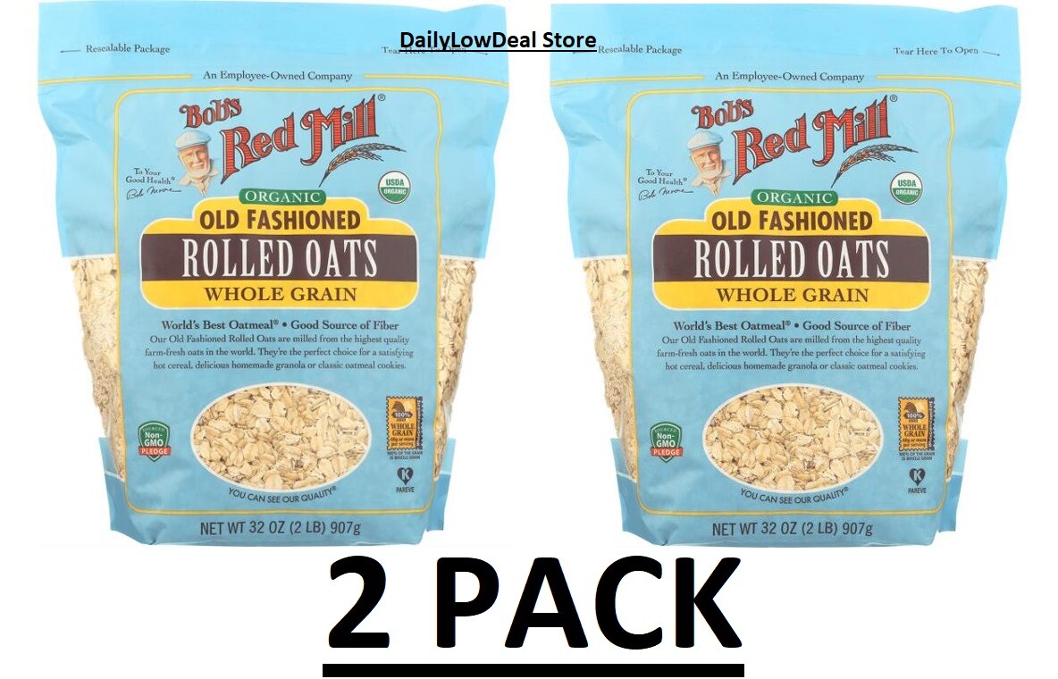 2 PACK - Bob's Red Mill Organic Old Fashioned Rolled Oats 32 oz Pkg gallery