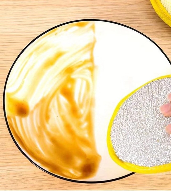 Non Scratch Double Sided Dish Cleaning Sponge Scouring Pad Kitchen Scrubber gallery