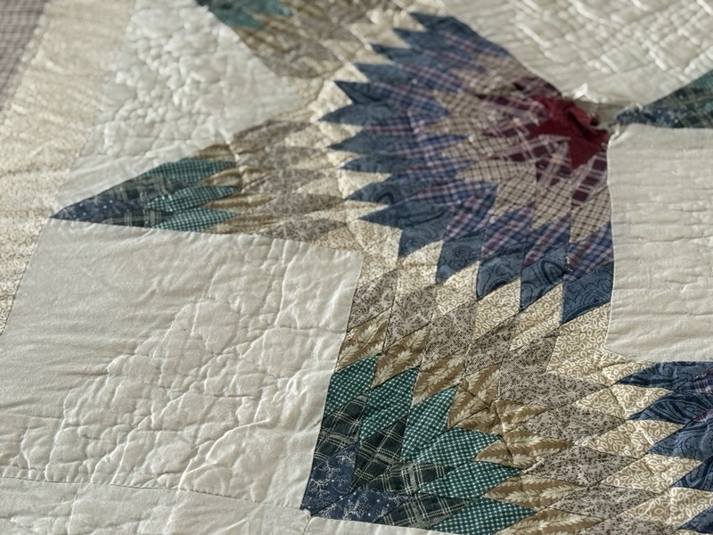 8 Point Star Patchwork Quilt 91”X87” By Heritage Collection Fan Diamond Designs gallery