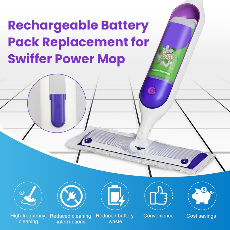 1 Pack Rechargeable Battery Pack Replacement for Swiffer Power Mop, 2000Mah Lith gallery