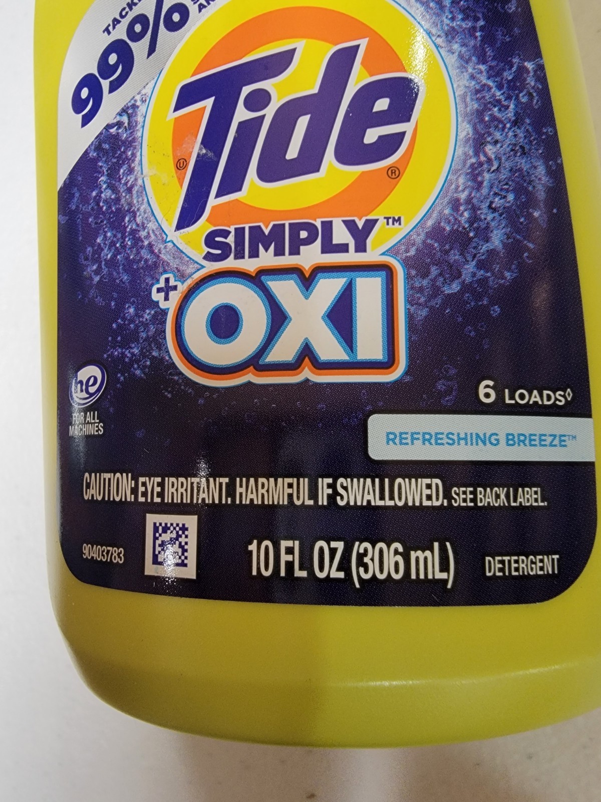 Tide Simply + Oxi Liquid Laundry Detergent, Refreshing Breeze, 6 loads, 10 fl oz gallery