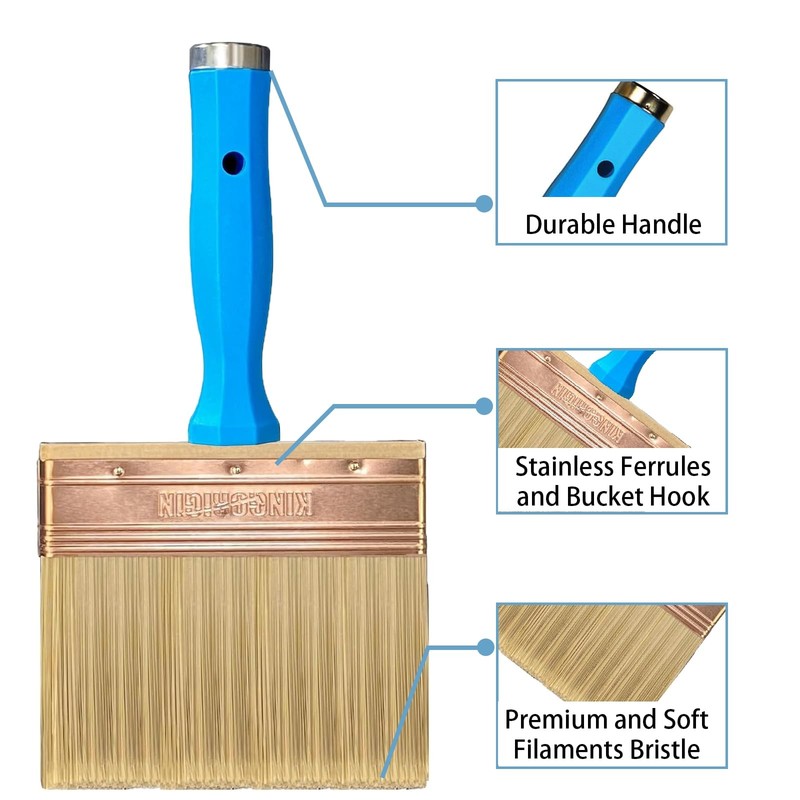 Deck Stain Brush, 5 Inch Deck Paint Brush with Threaded Handle for Extension ... gallery