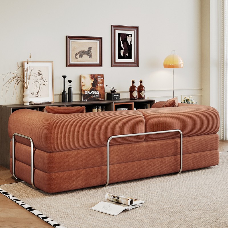 78.8" Compression Sofa, Convertible Floor Sofa Bed Boneless Sectional Couch gallery