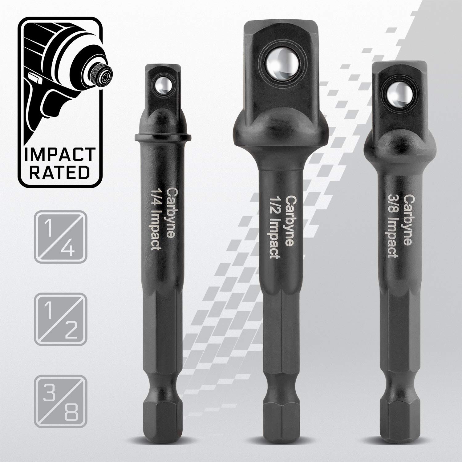 Impact Socket Adapter Set - Drill & Driver Bit Set, 1/4 to 1/2 Inch Adapter f... gallery