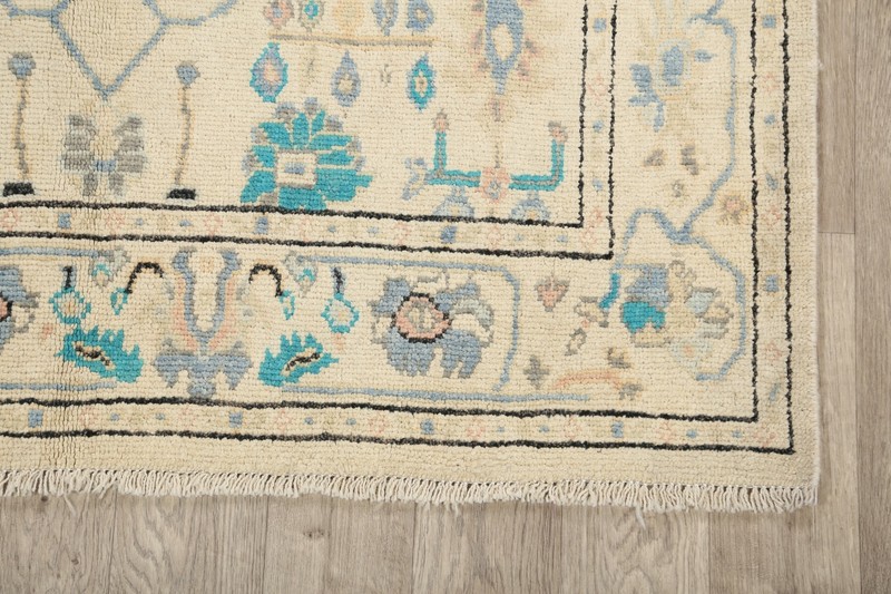 Vegetable Dye Geometric Floral Oushak Turkish Oriental Area Rug Hand-Knotted 5x6 gallery