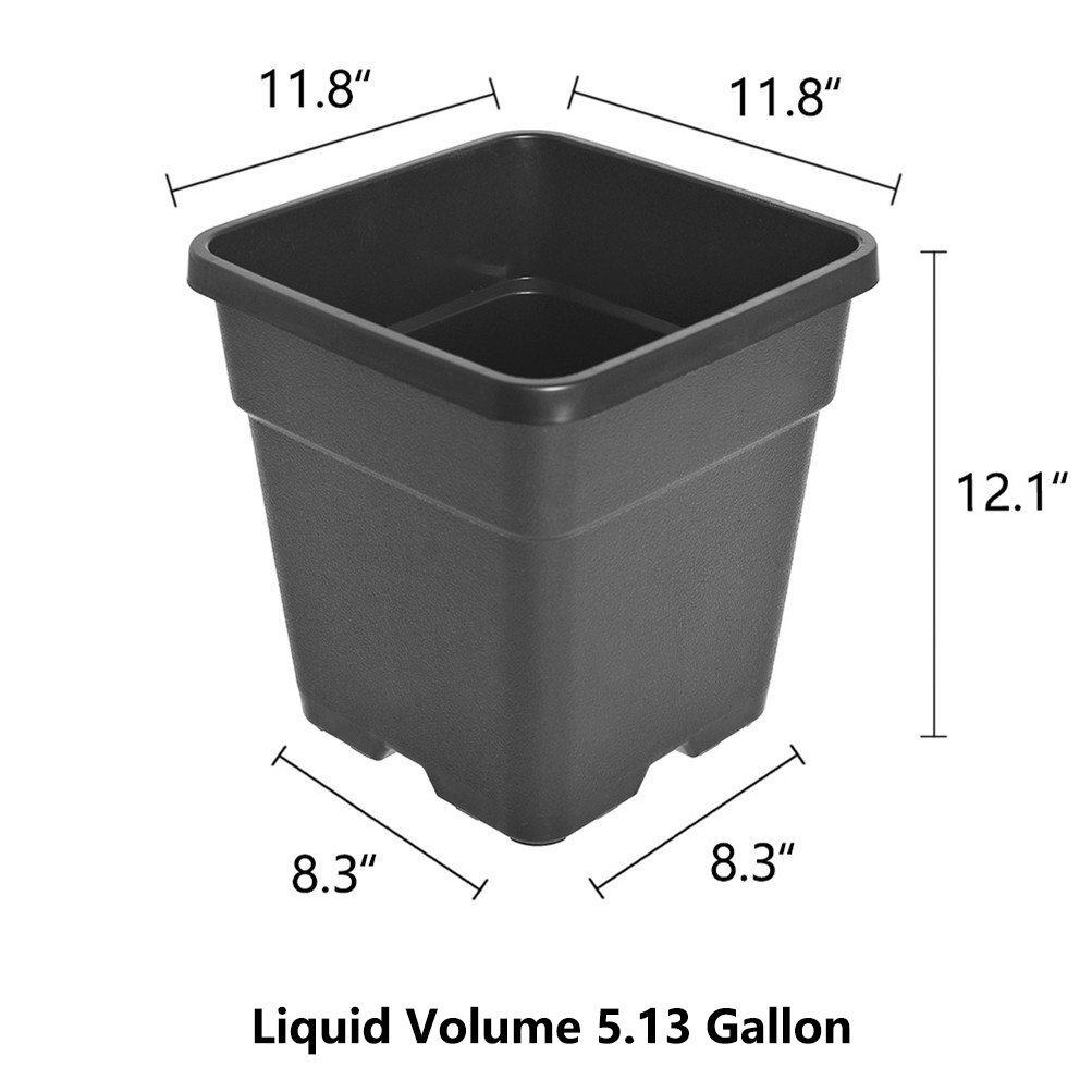 1/2/3/5/7/10 Gallon Re-Usable Square Nursery Pot Plastic Grow Pots Plant 5/10PCS gallery