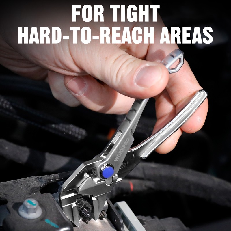WORKPRO Mini Pliers Wrench 4'' Adjustable Wrench Pliers w/ Smooth Parallel Jaws gallery