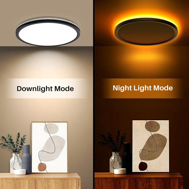 12Inch LED Flush Mount Ceiling Light with Remote Control, Dimmable Night Light 1 gallery
