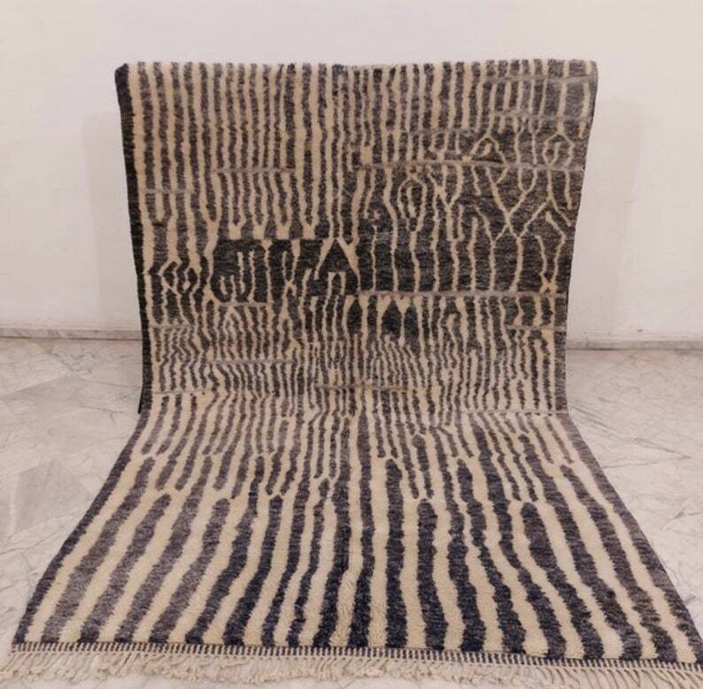 Moroccan Rug - Handmade Beni Ourain Style - 8x10 area rug - Large authentic gallery