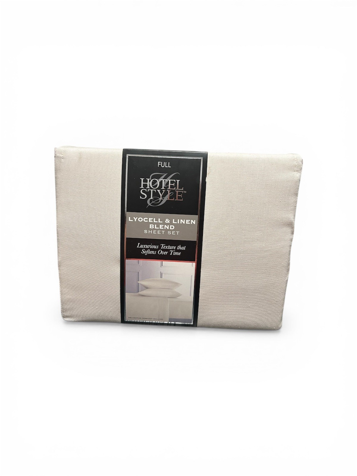Hotel Style 4 Piece Lyocell & Linen Blend Bed Sheet Set, Full, NEW, Grey/Mother gallery