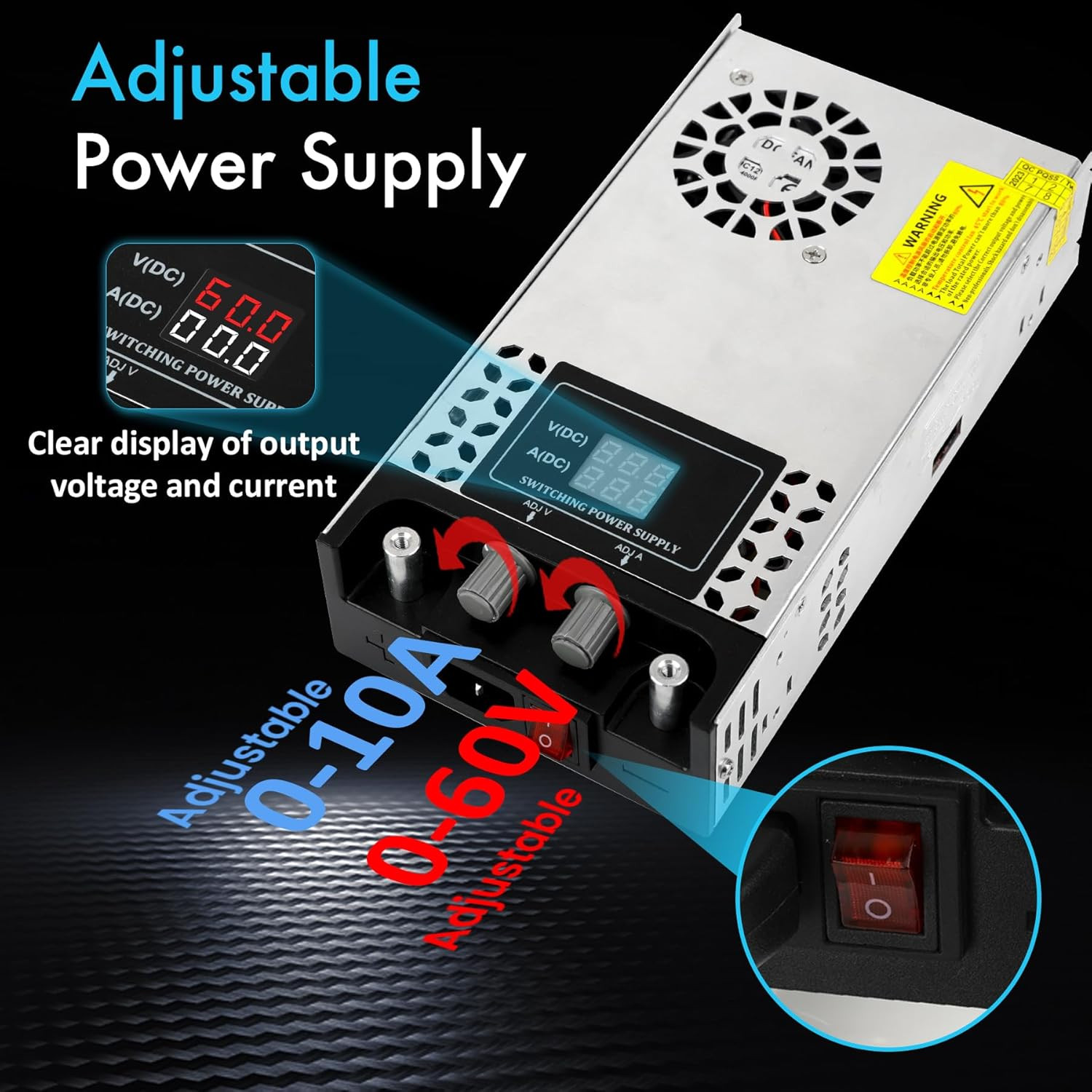 Adjustable 0-24V Power Supply 25A 600W, 110V AC to DC 0-24V Buck Converter 0-25A gallery