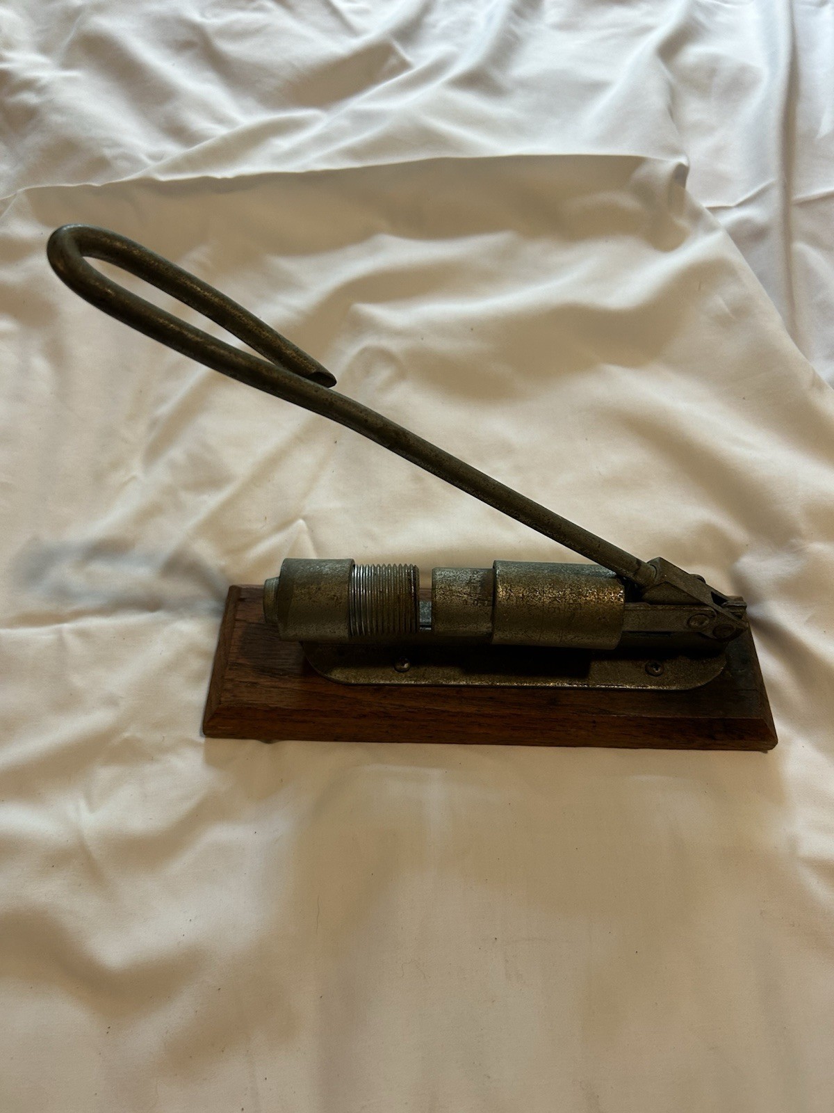 Vintage Reed’s Rocket Pecan Nut Cracker Little Rock Arkansas Wood Base Metal GUC gallery