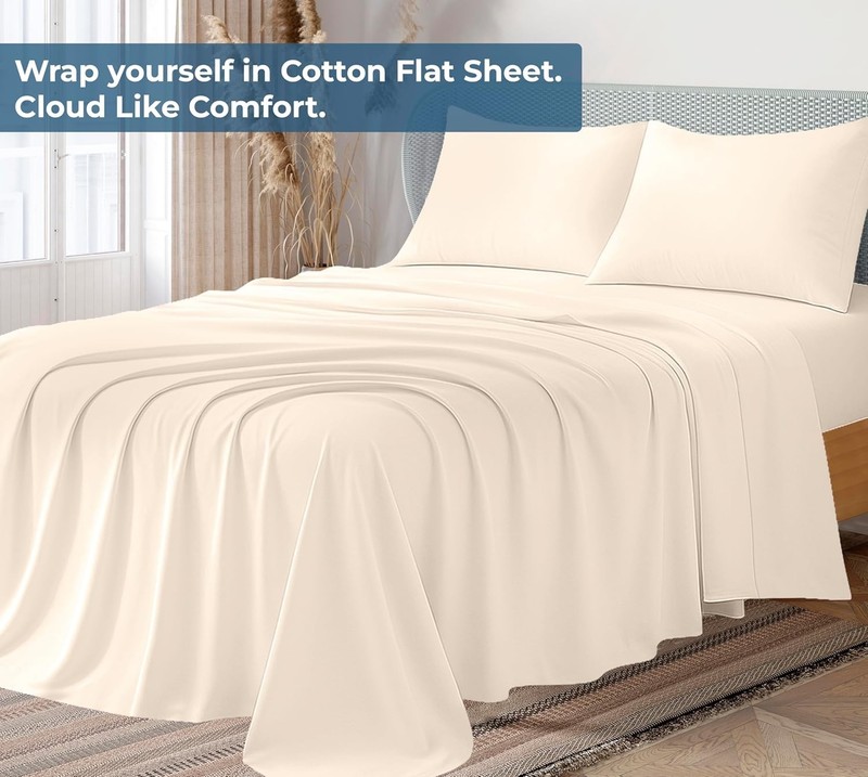 100% Organic Cotton Fitted Sheet - Percale Weave - Super Soft Deep Pocket Bottom gallery