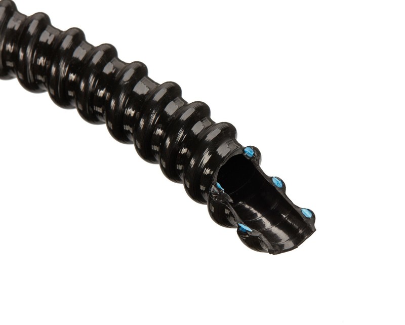 2" x 25' Black, Flexible PVC NON-Split Corrugated Tubing, Wire Loom – UV Rated gallery