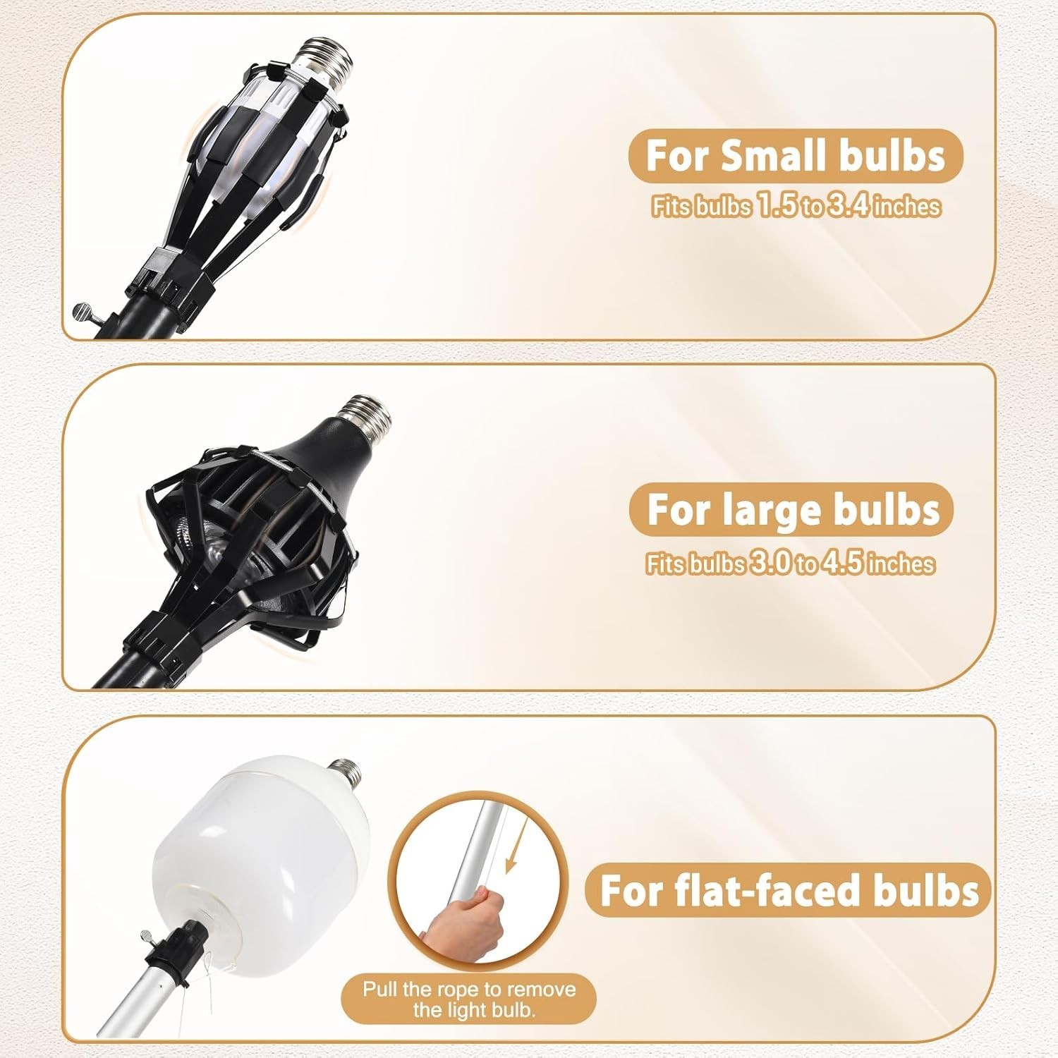 26FT Reach Light Bulb Changer for High Ceilings, 5-20FT Extension Pole, High Cei gallery