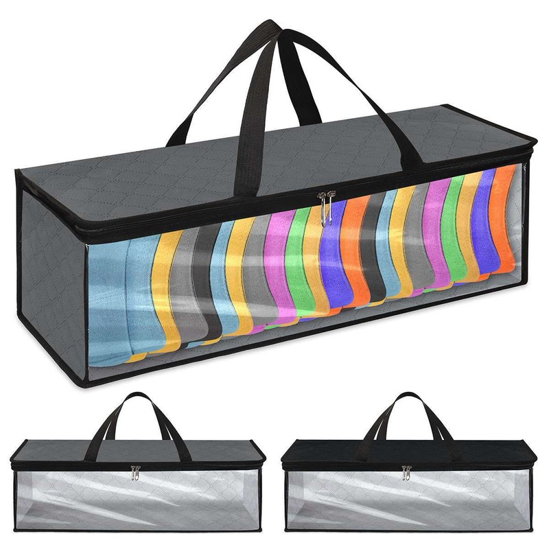 2 pack Flexible Zippered Under Bed Storage Bag Fabric Underbed Clothes Storage gallery
