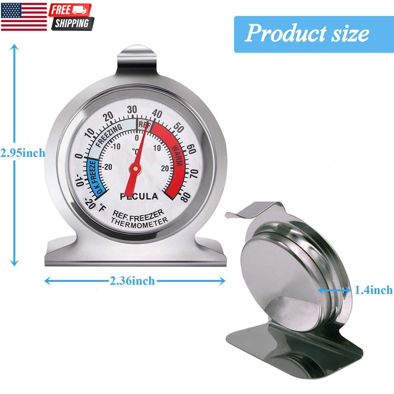 2 Pack Refrigerator Thermometer, 30-30°C/20-80°F, Classic Fridge Thermometer Lar gallery