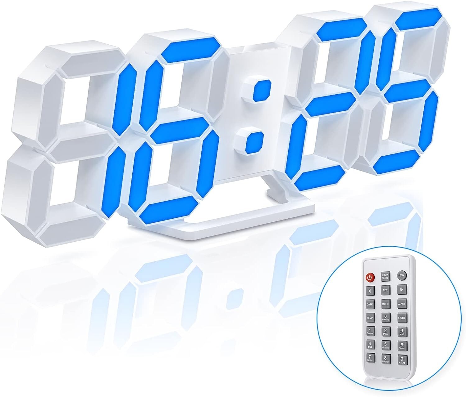 EDUP 3D LED Desk Alarm Clock Night Light 7 Colors 9.7" EH-LED1319 gallery