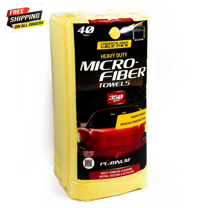 (2 Pack) Heavy Duty Multi-Purpose Microfiber Detailing Towel, 40 Pack, Yellow gallery