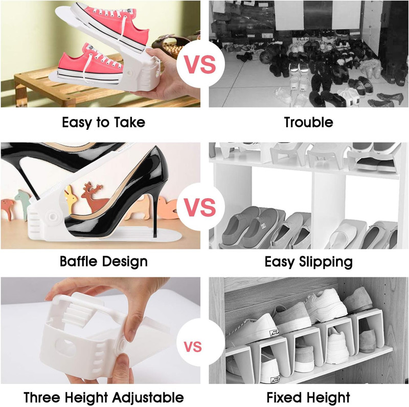 Shoe Slots Organizer, 20 Pack Adjustable Shoe Rack Stacker Storage Space Saver, gallery