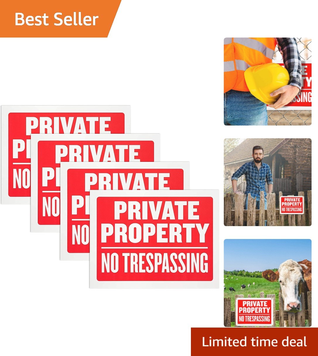 Protect Your Property with 4 No Trespassing Signs - Weather Resistant 9x12 Inch gallery