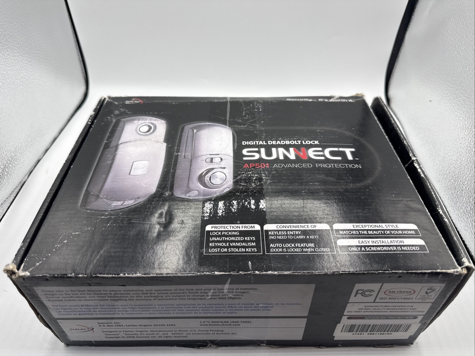 Sunnect AP501 Digital Keyless Deadbolt Lock Set Silverfinish, Complete w/ 2 Keys gallery