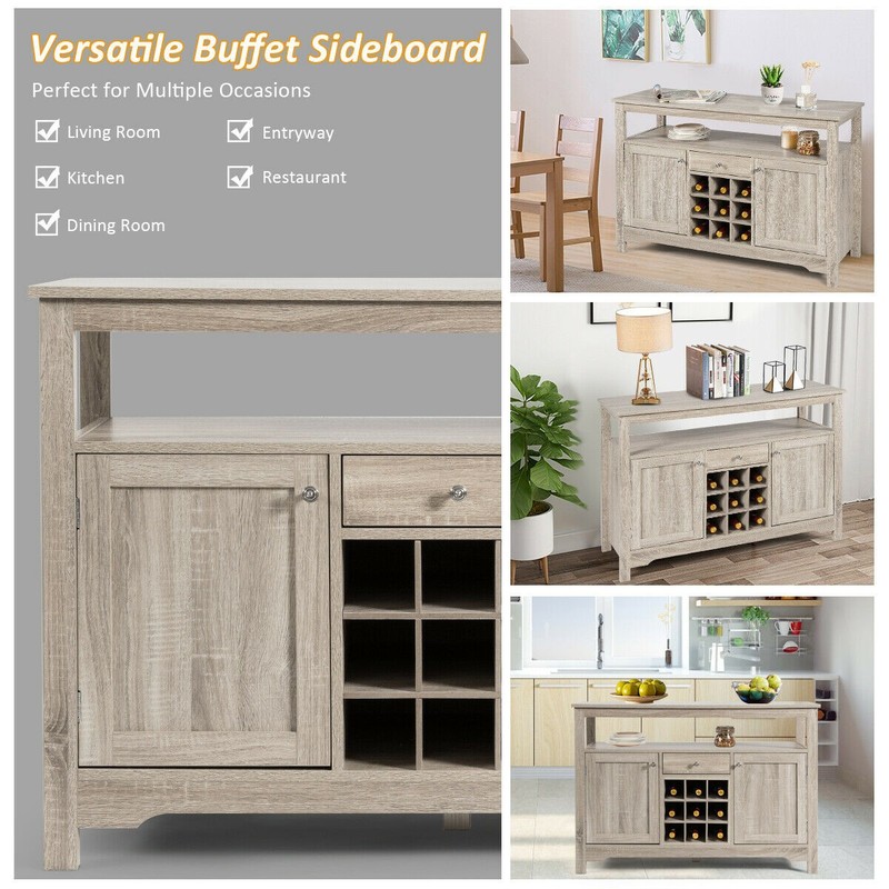 Buffet Server Sideboard Wine Cabinet Console Table Grey Home gallery