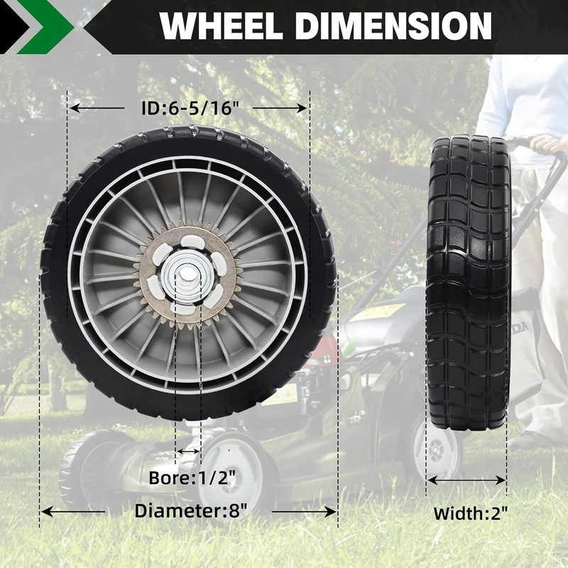Self Propelled Mower Front Rear Wheel Assembly Set Honda HRR216 HRT216 HRS216 gallery
