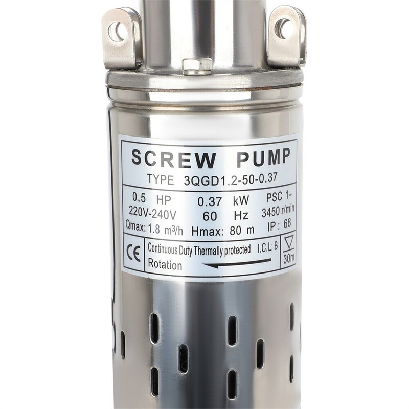Screw Pump Submersible Deep Well Pump Stainless Steel 1/2hp 3420r/min 220v/60Hz gallery