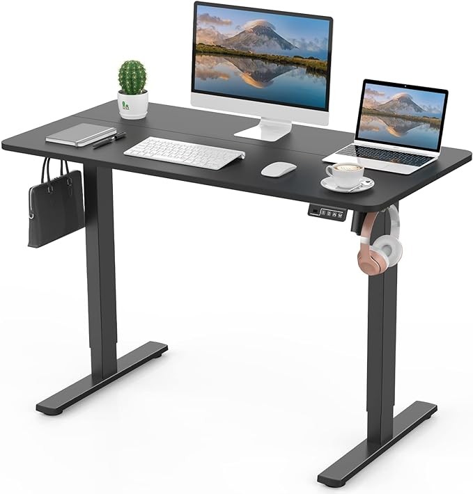 Electric Height Adjustable Standing Desk Sit Stand Computer Desk with Splice Top gallery