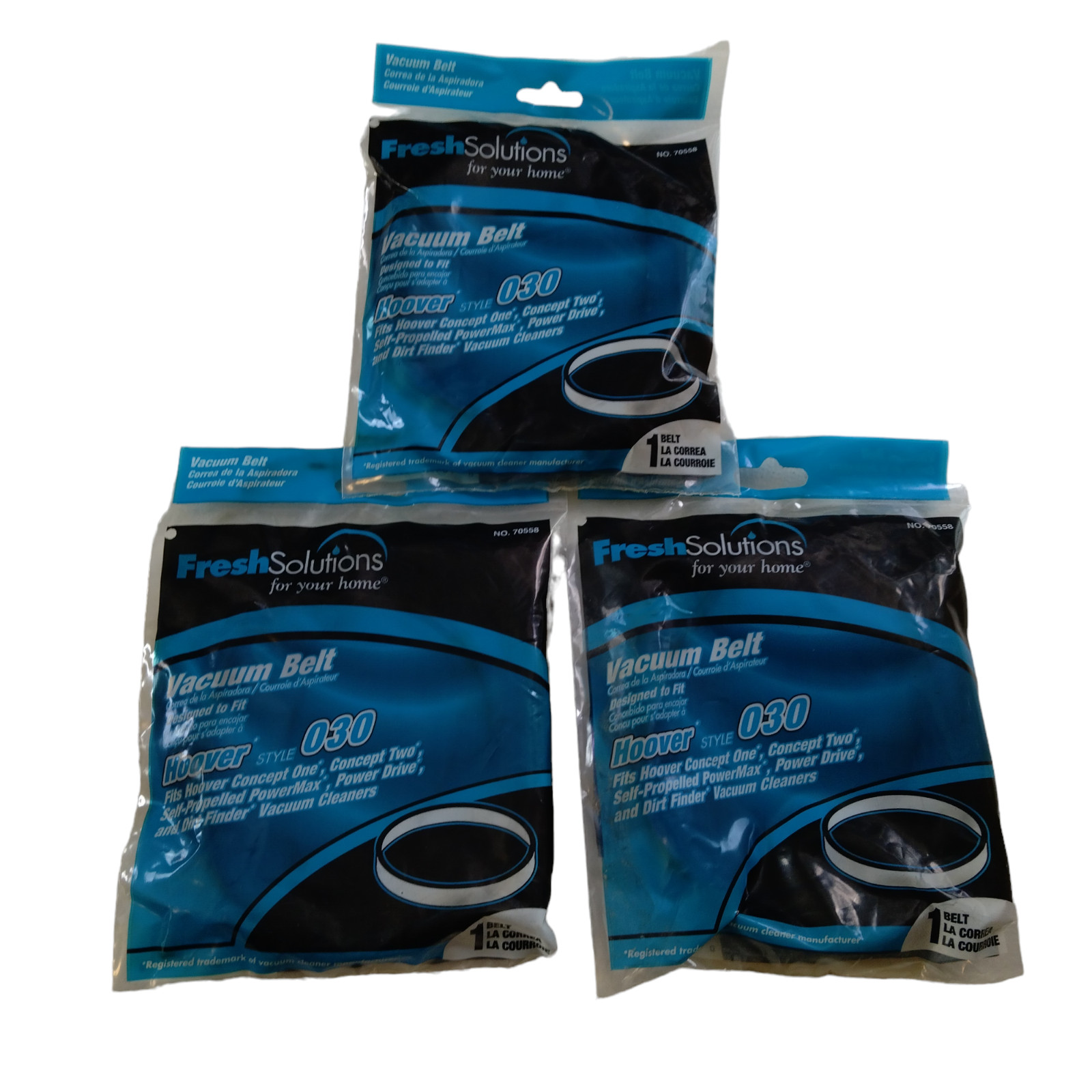 Fresh Solutions Hoover Style 030 Vacuum Belt 70558 Lot of 3 New In Package gallery