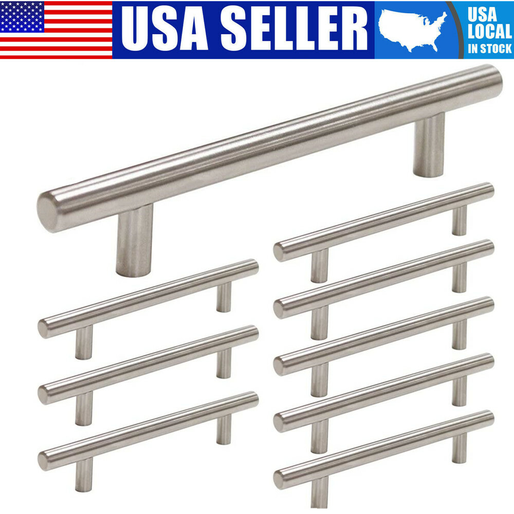 Stainless Steel Brushed Nickel T Bar Kitchen Cabinet Handles Pulls 2"- 16" gallery