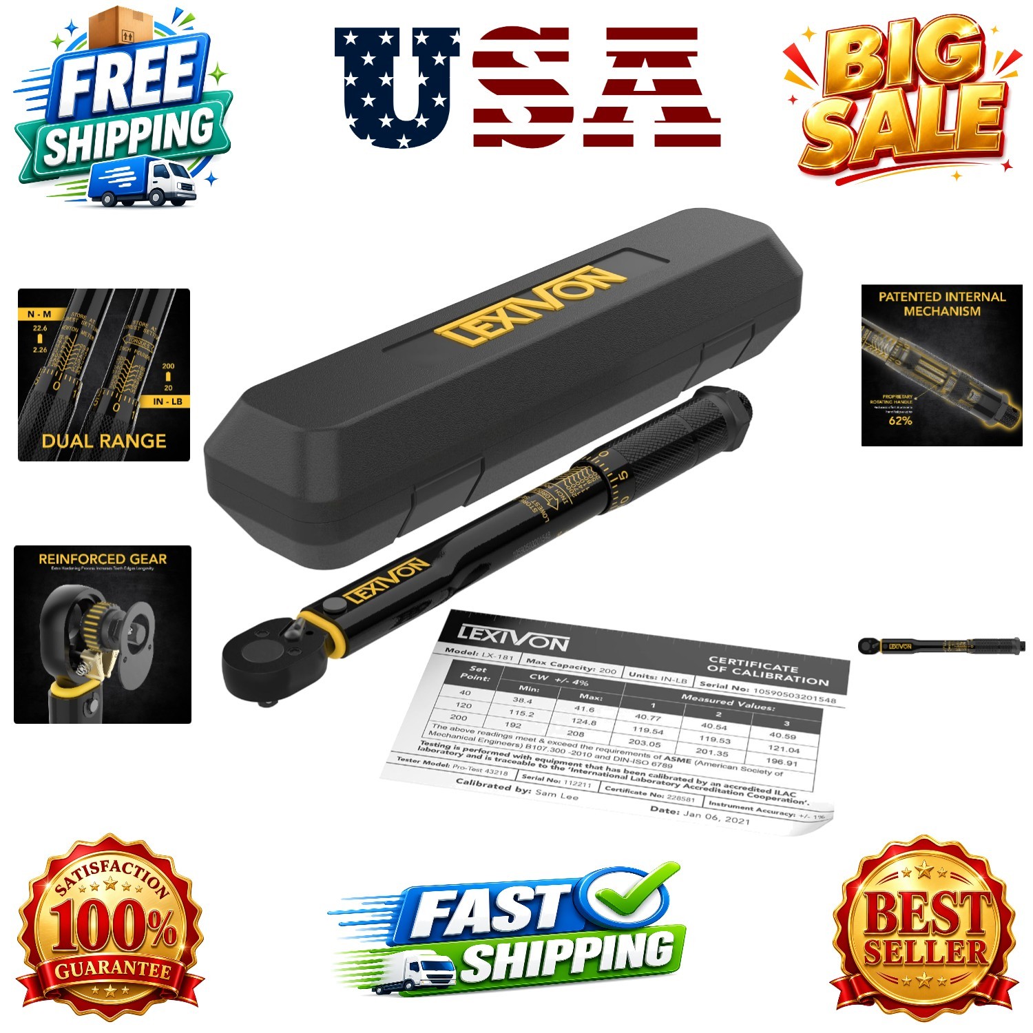 Inch Pound Torque Wrench 1/4-Inch Drive | 20~200 in-lb/2.26~22.6 Nm LX-181 gallery