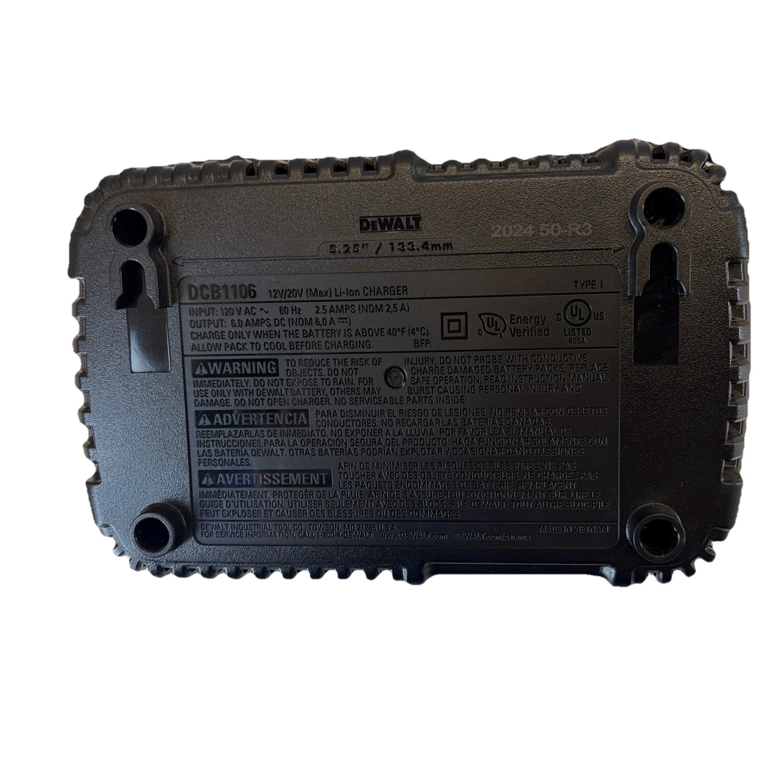 Dewalt 6-Amp Fast Battery Charger 12V / 20V / 60V Li-ion DCB1106 gallery