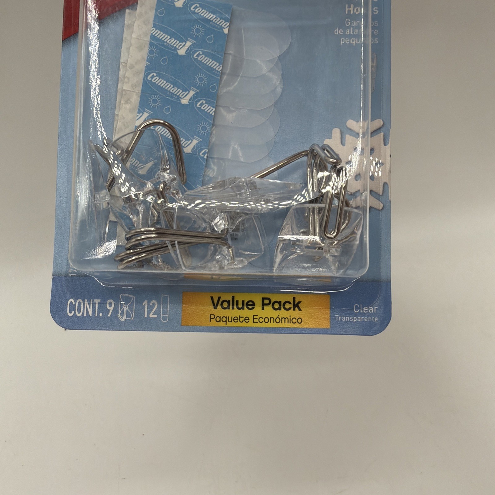 3M Command 17067CLR9ES Clear Hooks & Strips Plastic/Wire Small 9 Hooks 1 Pack gallery